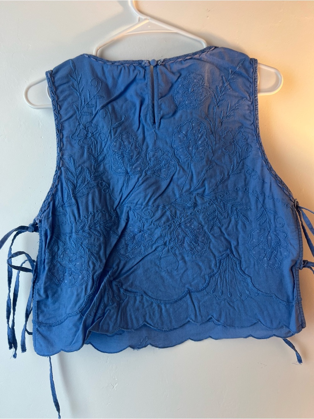 Free People Blue Embroidered Tie-Side Camisole - Picture 2 of 8